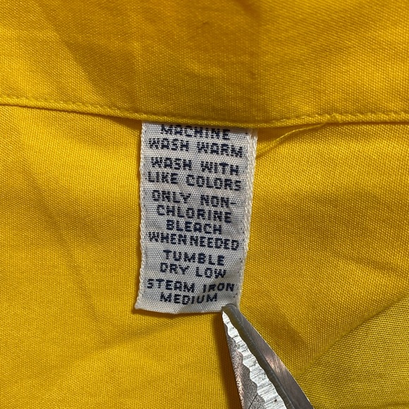 Vintage Ralph Lauren Yellow Short Sleeve Button-Up Shirt Size XL Navy Pony - Picture 6 of 8